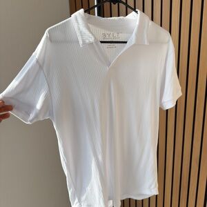 BYLT Ribbed White Polo Shirt